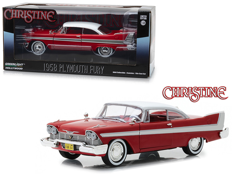 1958 Plymouth Fury Red Christine 1983 Movie 1/24 Diecast Model Car Greenlight 84071
