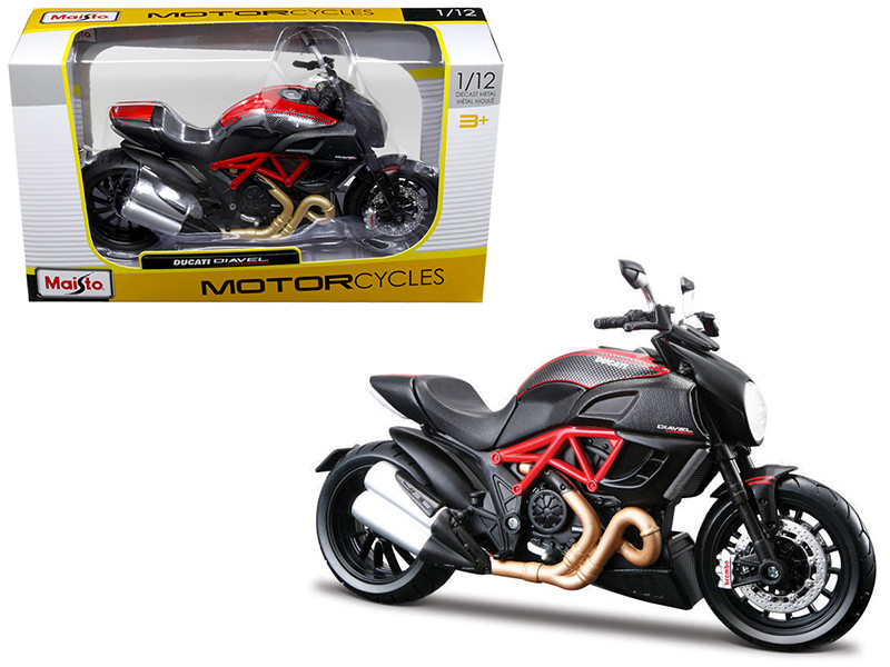 Ducati Diavel Carbon Black Red Motorcycle 1/12 Diecast Model Maisto 11023