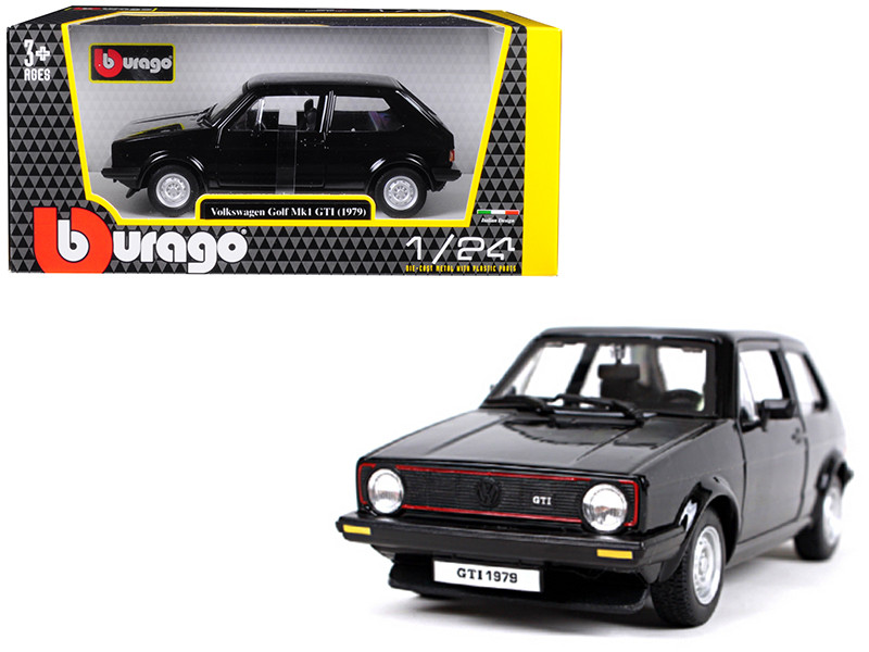 1979 Volkswagen Golf Mk1 GTI Black 1/24 Diecast Model Car Bburago 21089