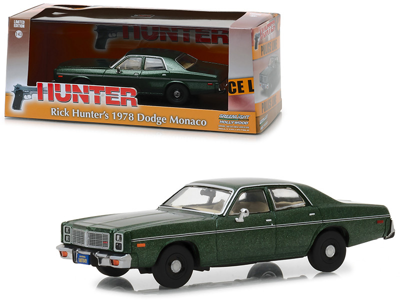 1978 Dodge Monaco Rick Hunter's Green Hunter 1984 1991 TV Series 1/43 Diecast Model Car Greenlight 86537