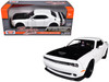 2018 Dodge Challenger SRT Hellcat Widebody White Black Hood 1/24 Diecast Model Car Motormax 79350