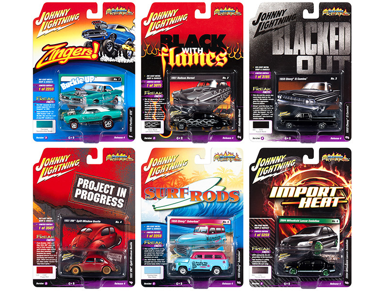 Street Freaks 2018 Release 4 Set B 6 Cars 1/64 Diecast Models Johnny Lightning JLSF010 B