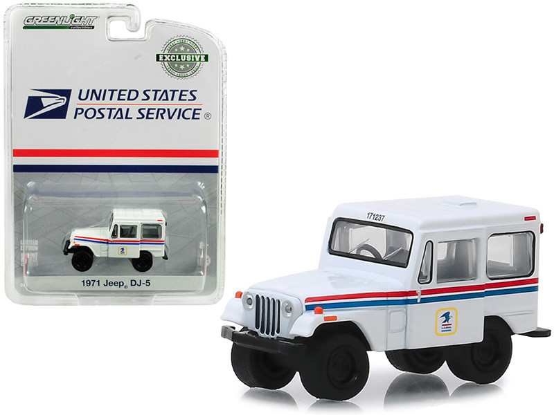 1971 Jeep DJ-5 United States Postal Service USPS White Hobby Exclusive 1/64 Diecast Model Car Greenlight 29997