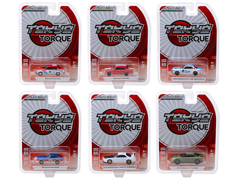 Tokyo Torque Series 5 Set 6 Cars 1/64 Diecast Models Greenlight 47030