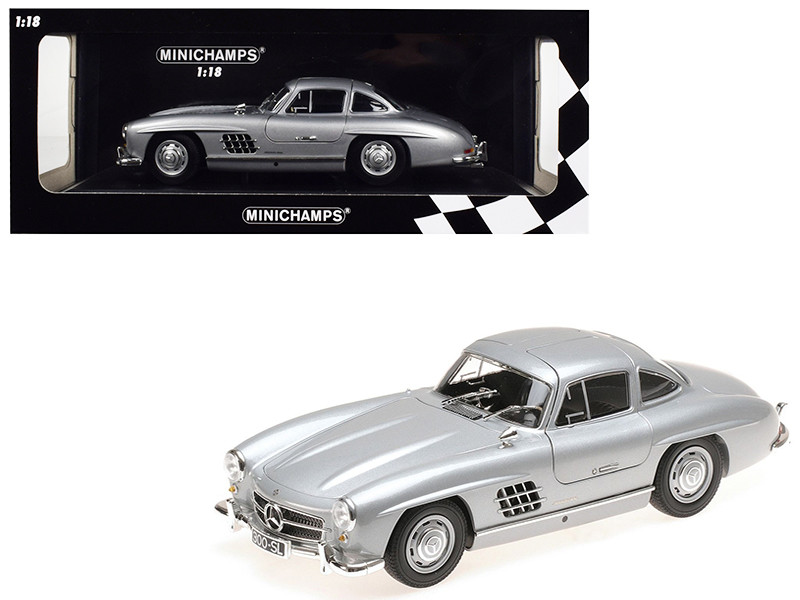 1955 Mercedes Benz 300 SL Silver Limited Edition 600 pieces Worldwide 1/18 Diecast Model Car Minichamps 110037210