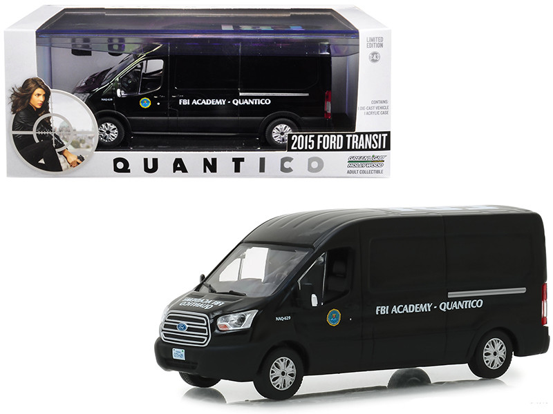 2015 Ford Transit Van Black FBI Academy Quantico Quantico 2015 2018 TV Series 1/43 Diecast Model Car Greenlight 86157