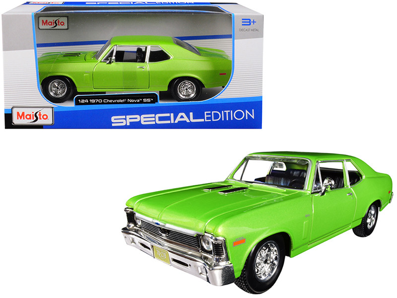 1970 Chevrolet Nova SS Metallic Green 1/24 Diecast Model Car Maisto 31262