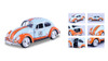 1966 Volkswagen Beetle #48 Gulf Livery Light Blue Orange Stripe 1/24 Diecast Model Car Motormax 79655