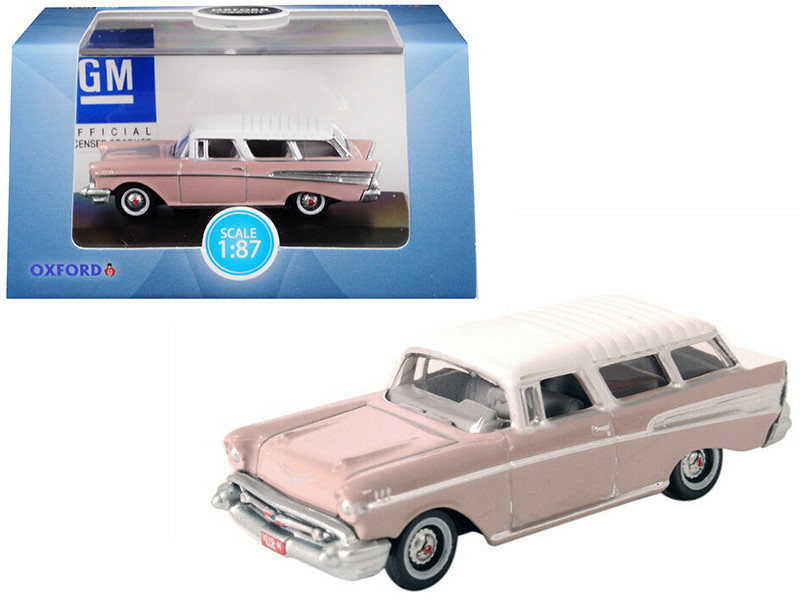 1957 Chevrolet Nomad Dusk Pearl Imperial Ivory Top 1/87 HO Scale Diecast Model Car Oxford Diecast 87CN57001