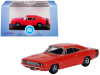 1968 Dodge Charger Bright Red Black Stripes 1/87 HO Scale Diecast Model Car Oxford Diecast 87DC68001