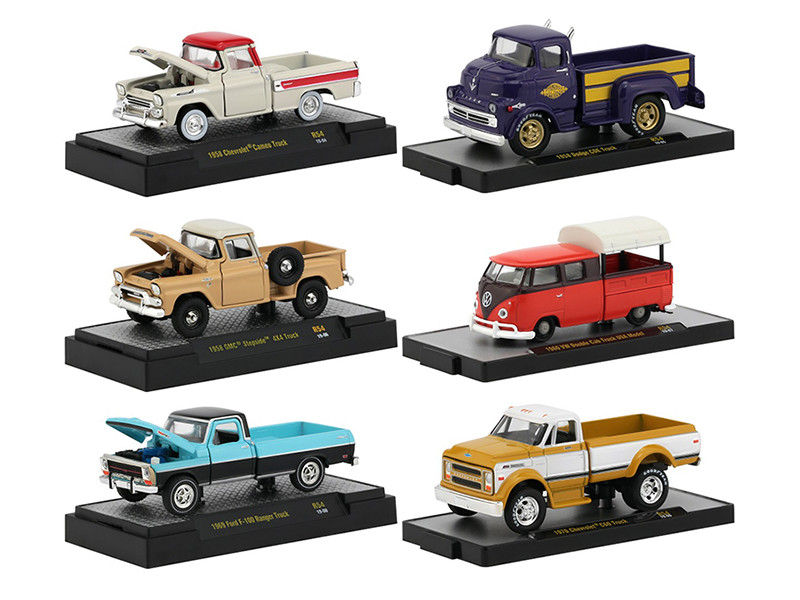 Auto Trucks 6 Pickup Trucks Set Release 54 In Display Cases 164 Diecast Model Cars By M2 Machines