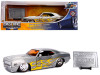 1969 Chevrolet Camaro Raw Metal Yellow Flames Bigtime Muscle Jada 20th Anniversary 1/24 Diecast Model Car Jada 31073