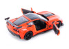 2019 Chevrolet Corvette ZR1 Orange Black Accents 1/24 Diecast Model Car Motormax 79356