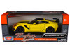 2019 Chevrolet Corvette ZR1 Yellow Black Accents 1/24 Diecast Model Car Motormax 79356