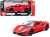 Ferrari 488 Pista Red White Blue Stripes 1/24 Diecast Model Car Bburago 26026
