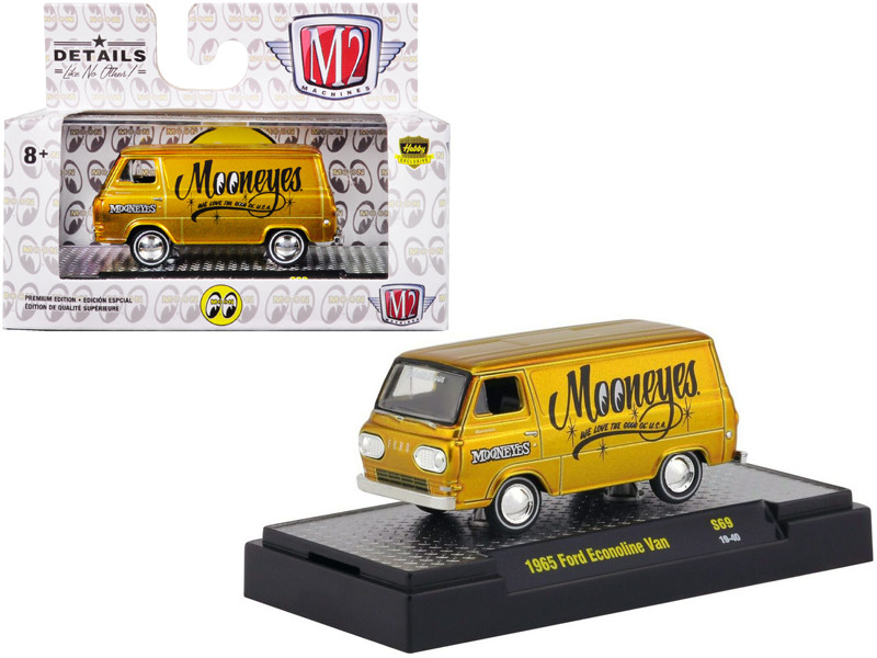 1965 Ford Econoline Van Mooneyes Liquid Gold Limited Edition To 3680 Pieces Worldwide 164 Diecast Model Car By M2 Machines