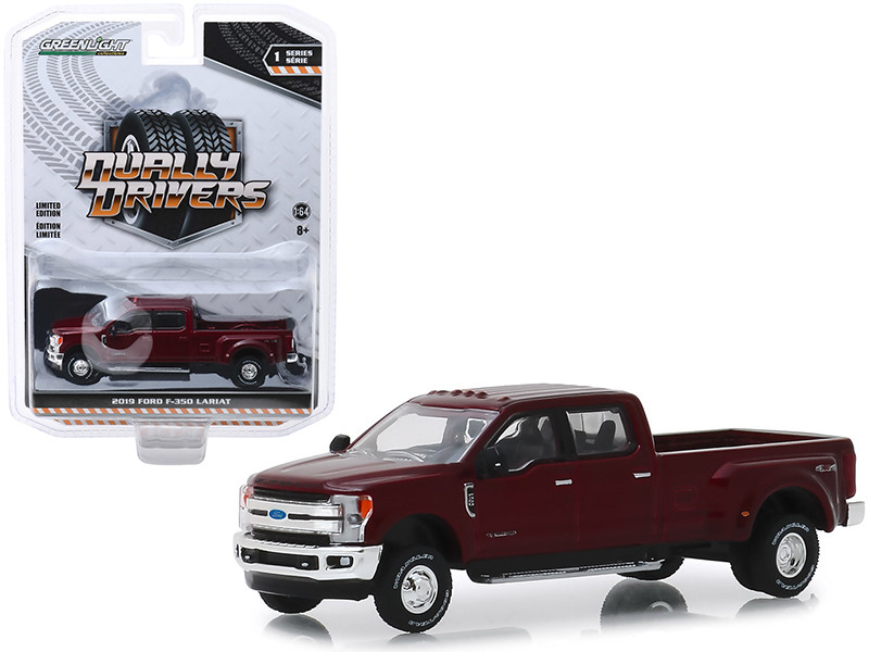 2019 Ford F 350 Lariat Pickup Truck Ruby Red Dually Drivers Series 1 164 Diecast Model Car By Greenlight