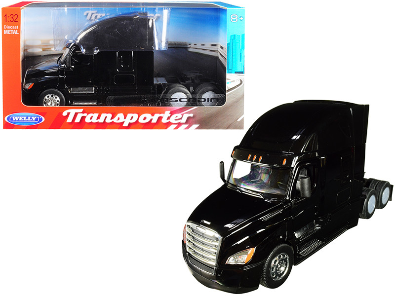Freightliner Cascadia Truck Black Transporter 1/32 Diecast Model Welly 32695