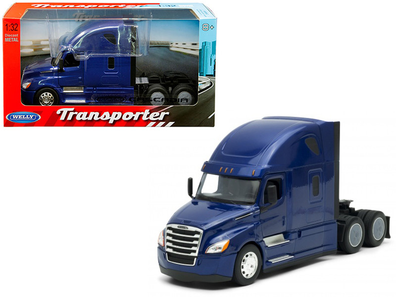 Freightliner Cascadia Truck Blue Transporter 1/32 Diecast Model Welly 32695