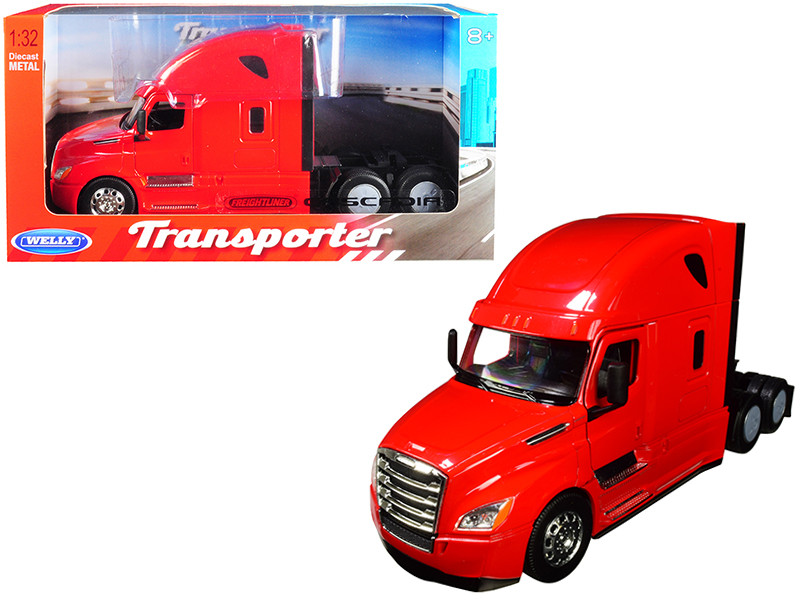 Freightliner Cascadia Truck Red Transporter 1/32 Diecast Model Welly 32695