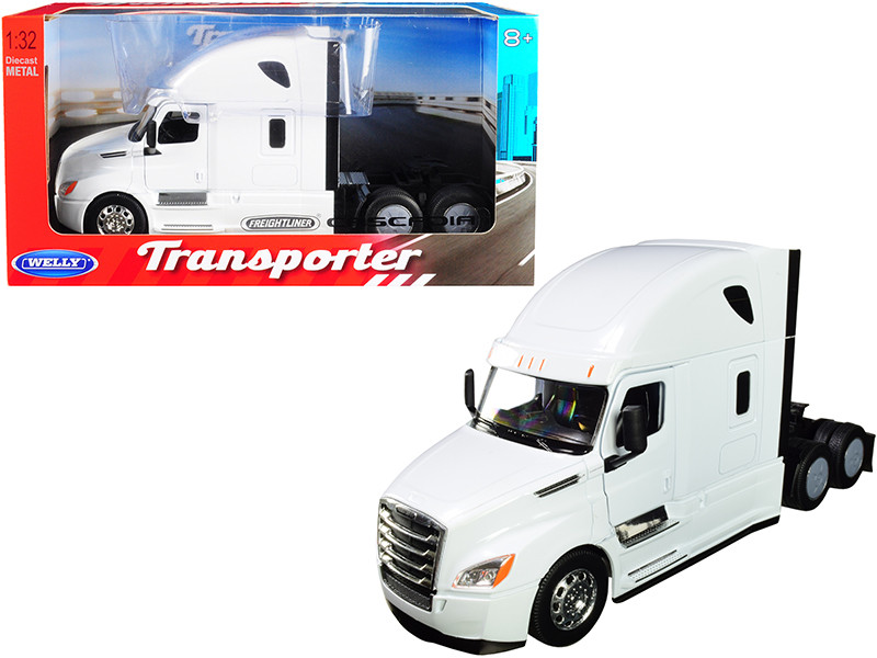 Freightliner Cascadia Truck White Transporter 1/32 Diecast Model Welly 32695