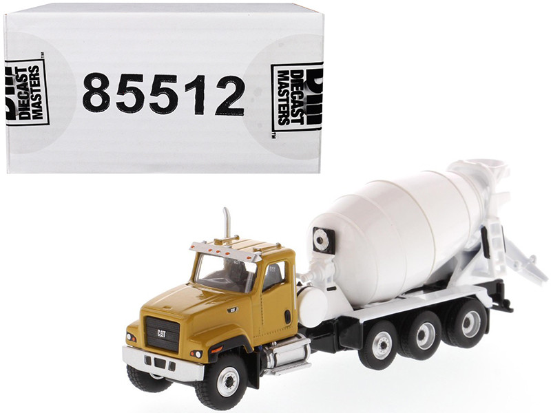 CAT Caterpillar CT681 Concrete Mixer Yellow White High Line Series 1/87 HO Scale Diecast Model Diecast Masters 85512