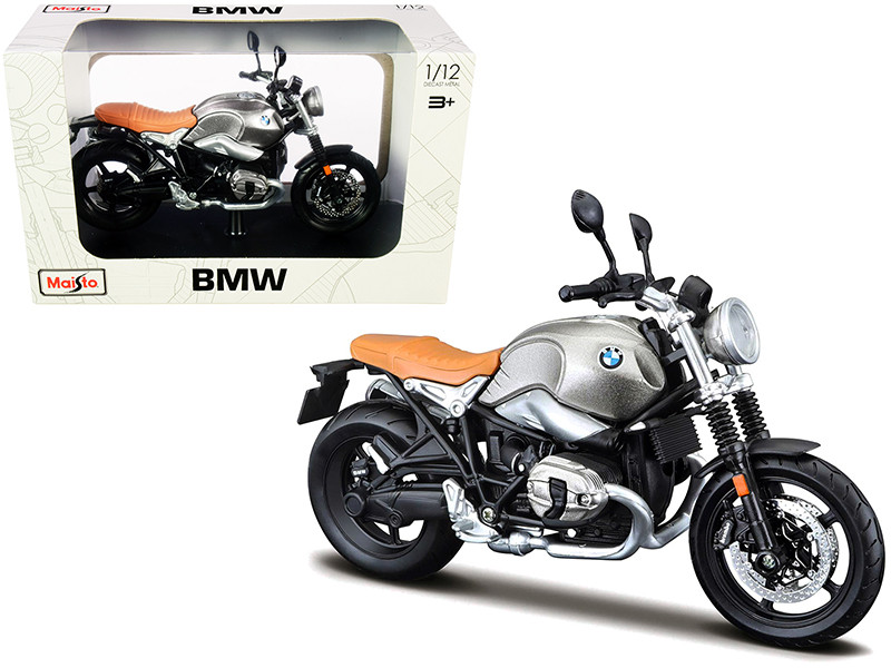 BMW R nineT Scrambler Meatllic Gray Plastic Display Stand 1/12 Diecast Motorcycle Model Maisto 18834-32701