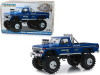 1974 Ford F-250 Bigfoot #1 The Original Monster Truck Blue 48-Inch Tires Kings of Crunch 1/18 Diecast Model Car Greenlight 13537