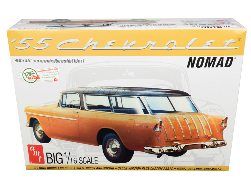 Skill 3 Model Kit 1955 Chevrolet Nomad Wagon 2-in-1 Kit 1/16 Scale Model by AMT