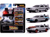 Back to the Future Time Machine 3 piece Set Nano Hollywood Rides Diecast Model Cars Jada 31583