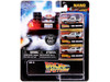 Back to the Future Time Machine 3 piece Set Nano Hollywood Rides Diecast Model Cars Jada 31583