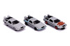 Back to the Future Time Machine 3 piece Set Nano Hollywood Rides Diecast Model Cars Jada 31583
