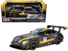 Mercedes AMG GT3 #1 Matt Gray Yellow Stripes GT Racing 1/24 Diecast Model Car Motormax 73784