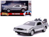 DeLorean DMC Time Machine Silver Back to the Future Part II 1989 Movie Hollywood Rides Series 1/32 Diecast Model Car Jada 30541