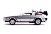DeLorean DMC Time Machine Silver Back to the Future Part II 1989 Movie Hollywood Rides Series 1/32 Diecast Model Car Jada 30541