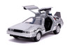 DeLorean DMC Time Machine Silver Back to the Future Part II 1989 Movie Hollywood Rides Series 1/32 Diecast Model Car Jada 30541