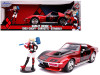 1969 Chevrolet Corvette Stingray Harley Quinn Diecast Figure DC Comics Series 1/24 Diecast Model Car Jada 31196