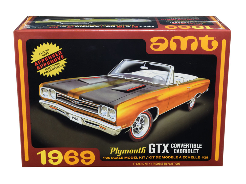 Skill 2 Model Kit 1969 Plymouth GTX Convertible 1/25 Scale Model by AMT