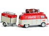 1960 Volkswagen T1 Kombi Van Trailer Red Cream Coca Cola 1/43 Diecast Model Car Motorcity Classics 443060