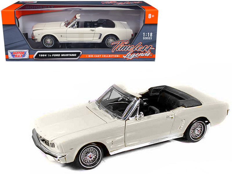 1964 1/2 Ford Mustang Convertible Cream 1/18 Diecast Car Model Motormax 73145