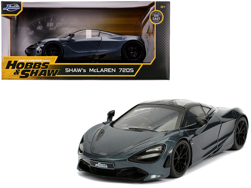 Shaw's McLaren 720S RHD Right Hand Drive Metallic Gray Fast & Furious Presents Hobbs & Shaw 2019 Movie 1/24 Diecast Model Car Jada 30754