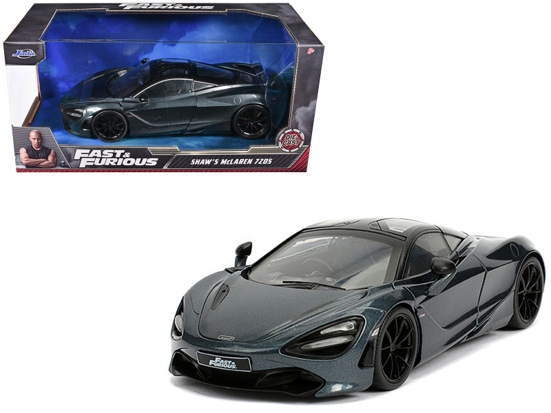 Shaw's McLaren 720S RHD Right Hand Drive Metallic Gray Fast & Furious Presents Hobbs & Shaw 2019 Movie 1/24 Diecast Model Car Jada 30754