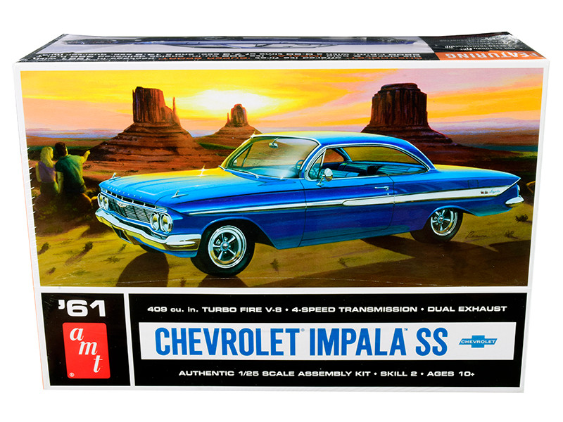 Skill 2 Model Kit 1961 Chevrolet Impala SS 1/25 Scale Model AMT AMT1013