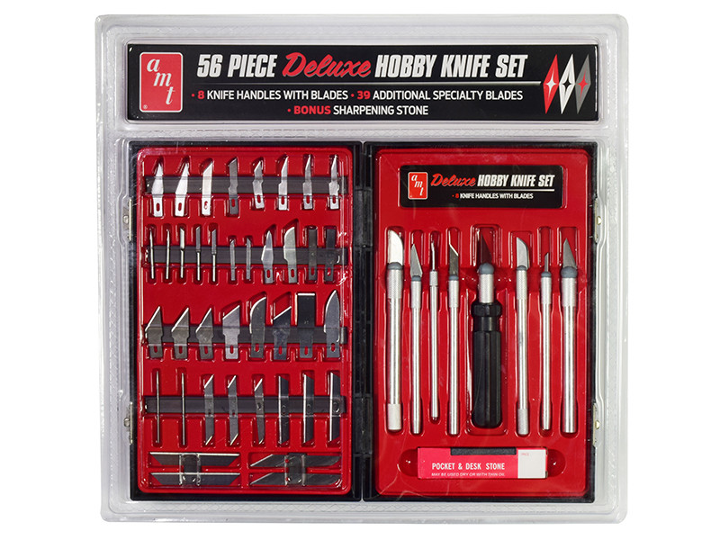 56 Piece Deluxe Hobby Knife Set Skill 3 for Model Kits AMT SCM047