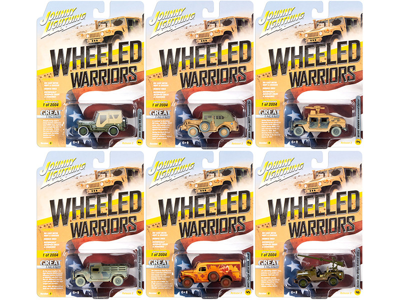 Wheeled Warriors Military Release 2 Dirty Version Set B of 6 pieces Limited Edition 2004 pieces Worldwide 1/64 Diecast Model Cars Johnny Lightning JLML005 B
