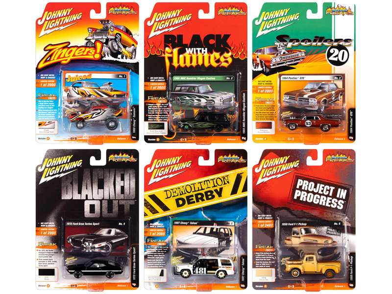 Street Freaks 2020 Release 1 Set B of 6 Cars 1/64 Diecast Models Johnny Lightning JLSF015 B