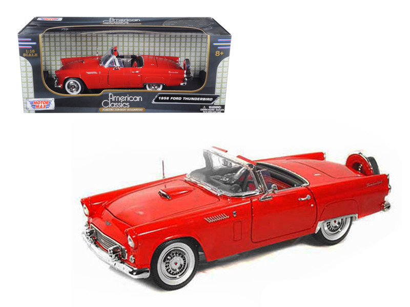 1956 Ford Thunderbird Red 1/18 Diecast Model Car Motormax 73173
