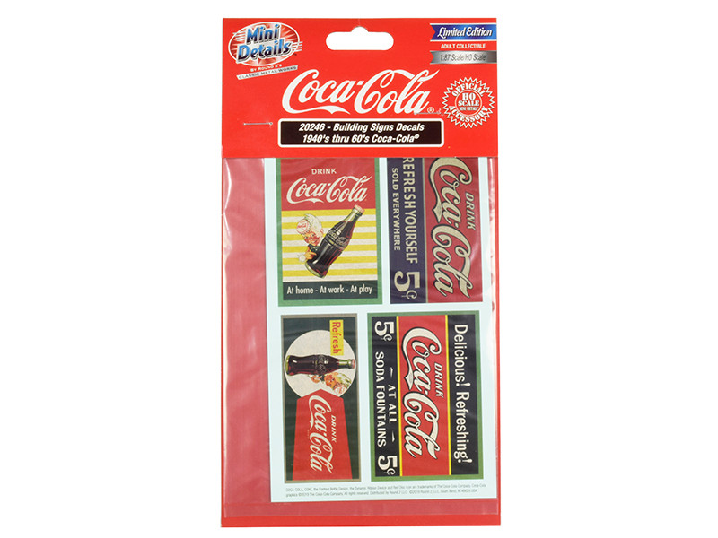 1940's Thru 60's Coca Cola Building Signs Decals 1/87 HO Scale Models Classic Metal Works 20246