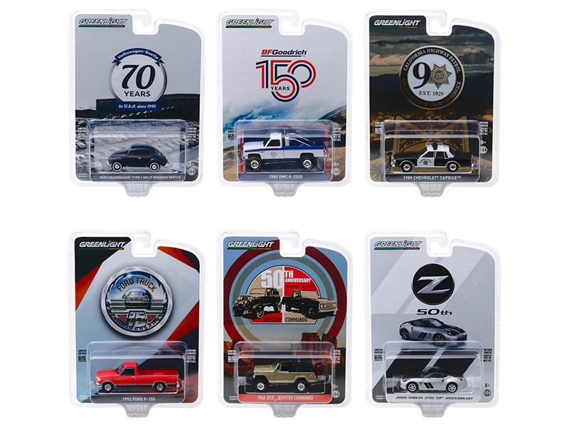 Anniversary Collection Series 10 6 piece Set 1/64 Diecast Model Cars Greenlight 28020