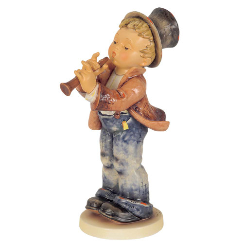 Large-scale M.I. Hummel 'Serenade' Masterpiece (HUM 85/III) featuring a boy in a top hat playing the flute.